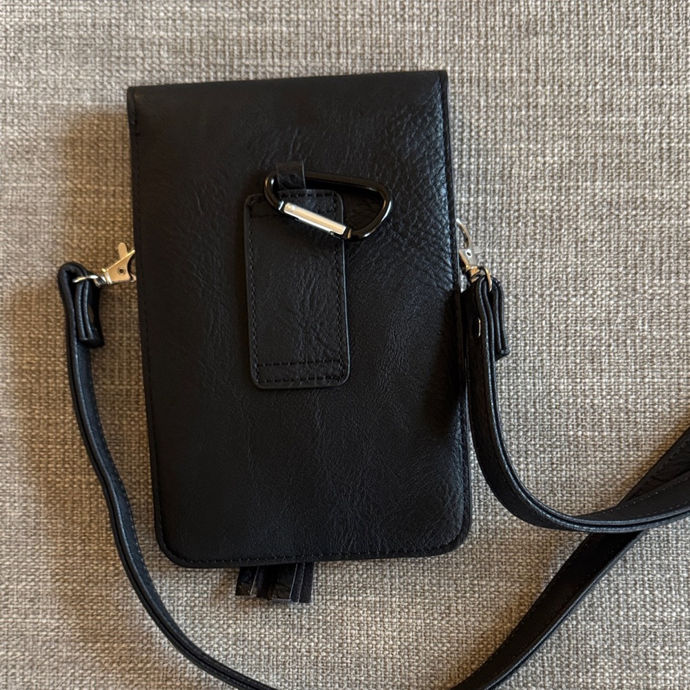 Vegan Leather Black Crossbody Bag - Picture 3 of 4